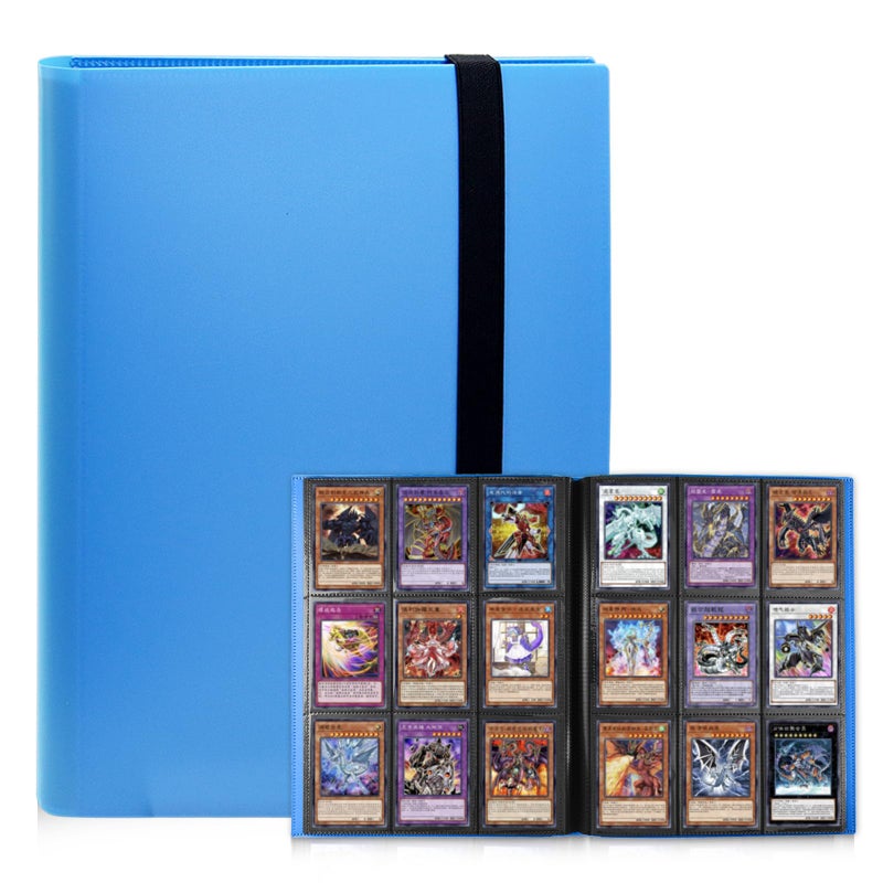 KIOEEE Blue Card Binder 9 Pocket, PP Cover Trading Card Binder for 360 Cards, Sturdy Card Collection Album, Card Holder Folders for MTG, TCG, Game Cards & Sports Cards - Image 1